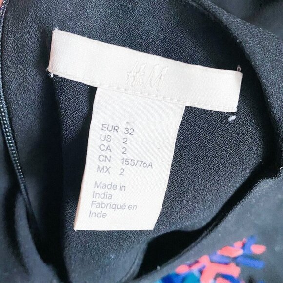 H&M Black Cropped Glitter Sequence Embellished Top 2 - Picture 5 of 5